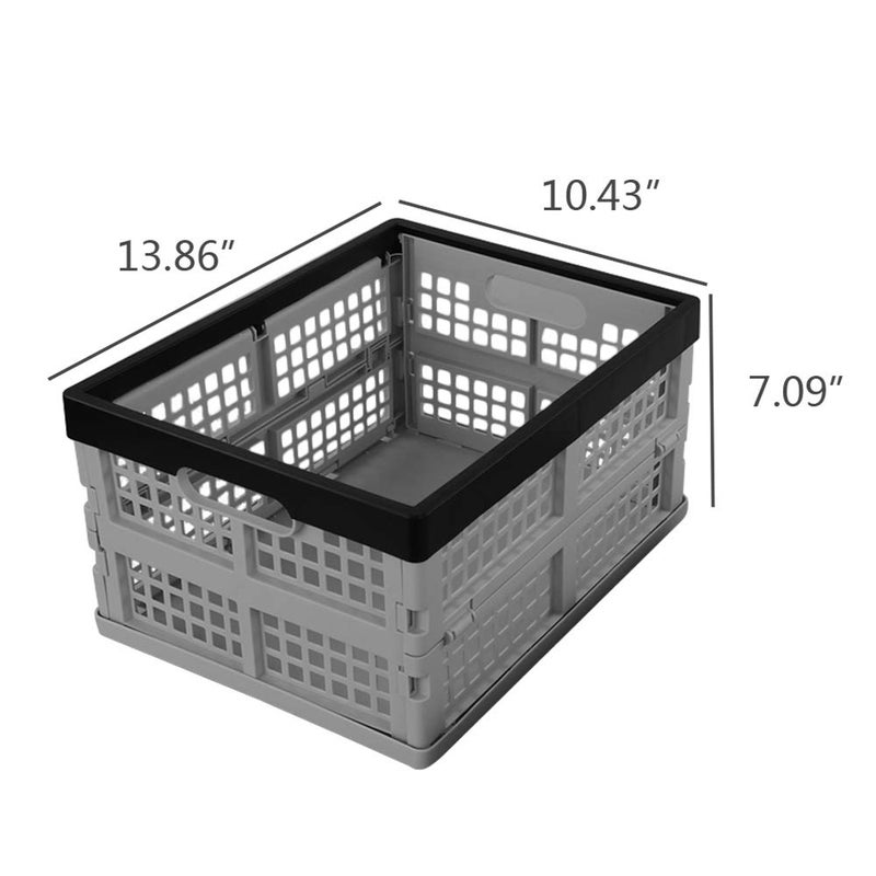 Eagrye 4-Pack 15 L Plastic Collapsible Storage Crates, Folding Crates, Plastic Stackable Storage Crates - Image 2